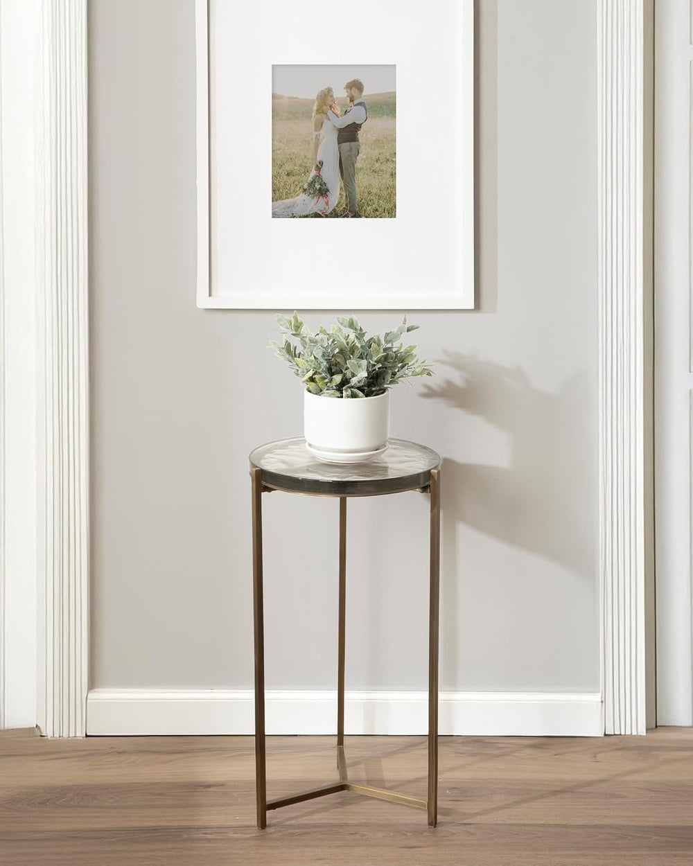 Kate and Laurel Aguilar Modern Round Side Table, 13 x 13 x 24, Clear Glass an...