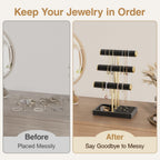 3 Tier Bracelet Holder Display - Detachable T Bar Black Velvet Bracelet Holder, Jewelry Holder Organizer for Bracelet, Necklace, Watches, Rings
