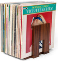 Vinyl Record Holder, A Retractable Vinyl Holder that Can Keep Records Stored Upright. Crafted from Walnut Wood,Record Holder Can Hold Up to 70 Records and is Suitable for Record Display (walnut wood)