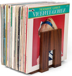 Vinyl Record Holder, A Retractable Vinyl Holder that Can Keep Records Stored Upright. Crafted from Walnut Wood,Record Holder Can Hold Up to 70 Records and is Suitable for Record Display (walnut wood)