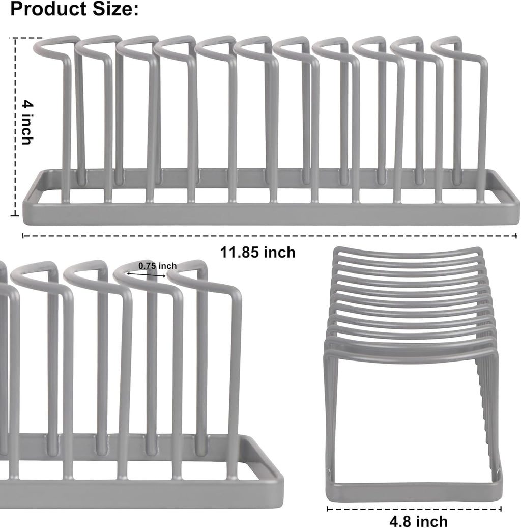 Hat Organizer for Baseball Caps - 2 Pack Space Saving Hat Stand Hold 20 Caps - Premium Metal Hat Rack for Baseball Caps Display & Organizer - No Install Hat Holder for Closet (Grey)