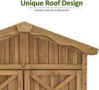Macrout Outdoor Storage Cabinet, 75 Inches Lockable Wooden Storage Shed with Removable Shelves, Tall Tool Shed with for Yard Patio Lawn, 1165