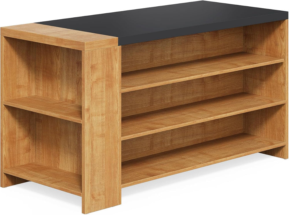 Little Tree 55 Inches Kitchen Island, 4-Tier Kitchen Storage Cabinet with Lar...