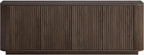 Henn&Hart Fluted TV Stand for TVs up to 75" with 2 Storage Cabinets with an Adjustable Shelf for Living Room, Family Room, or Office, Warm Brown