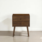 NTC Lux Nightstand with 2 Drawers, Featuring Adaptable Design, 150 lbs Load Capacity, Water-Resistant, Elevate Your Space, Easy Assembly - Dark Walnut
