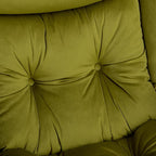 HollyHOME Modern Fabric Large Lazy Chair, Accent Oversized Comfy Reading Chair, Thick Padded Cozy Lounge Chair with Armrest, Steel Frame Leisure Sofa Chair for Living Room, Bedroom, Dorm, Army Green