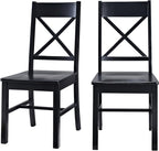 Walker Edison 6-Piece Black Solid Wood Dining Set