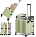 Heavy Duty Rolling Cart for Stairs：Collapsible Utility Crate with Wheels & Handle Foldable Tote Box for Toolbox Trade Show Supplies Teachers TODAYGO Mobile Storage Cart with Lid