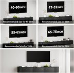 SHGJ&SOFT Floating TV Stand Wall Mounted Media Console with Door Entertainment Centerwith Storage Cabinets, Wall Mounted TV Shelf for Bedroom,Living Room (Black, 70.9IN)