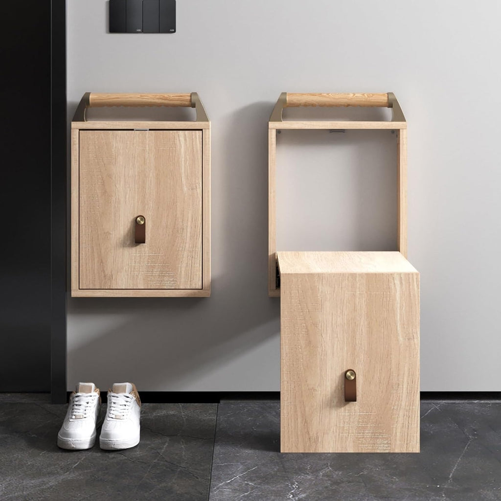 Hidden Shoe Bench, Shoe Bench Rack for Entryway, Folding Chair Wall-Mounted Invisible Shoe-Changing Stool, Fold Down and Up Shoe Bench On The Wall(D2)