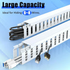 Open Slot Wiring Raceway Cable Duct, 123in Cable Management Channel Cord Track,Desk Wire Channel, Under Desk Cable Management to Hide Cables, Wires for Computers - 8x15.4in x1.18in x1.57in