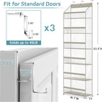 AOODA Clear Over the Door Hat Racks for Baseball Caps, Large Holds up to 72 Caps Hat Storage Organizer for Closet Wall, Deep Pockets Hanging Snapback Holder Shelves with 3 Hooks, Grey