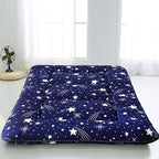 MAXYOYO Japanese Floor Mattress Futon Mattress, 4" Thicken Tatami Mat Sleeping Pad Foldable Roll Up Mat Boys Girls Dormitory Pad Kids Floor Lounger Pillow Bed, Charcoal Grey, Queen Size