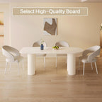Dining Table Set for 6, Modern Cream White Kitchen Table with 6 Chairs, Dining Room Table Set for Kitchen, Dining Room, Home & Office
