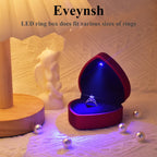 LED Lighted Ring Box, Heart Shaped Red Engagement Ring Case | Perfect for Wedding, Proposal, Anniversary, Ceremony, and Gift Giving, Light Up Every Sparkle, Protect The Jewelry