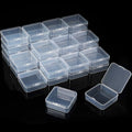 48 Packs Clear Small Plastic Containers Transparent Storage Box with Hinged Lid for Small Items Crafts Jewelry (2.9 x 2.9 x 1 Inches)