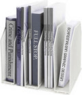 Adjustable Desk File Organizer,Detachable Office Folder Organizer,Compact Vertical Desk File Holder,Wrought Iron Paint,Suitable for Home, School, Office Classrooms (White - 5 grids)