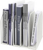 Adjustable Desk File Organizer,Detachable Office Folder Organizer,Compact Vertical Desk File Holder,Wrought Iron Paint,Suitable for Home, School, Office Classrooms (White - 5 grids)