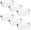 Superio Storage Bins with Lids- 6 Pack, 7.4 Qt Clear Boxes for Organizing, Stackable Plastic Containers- BPA Free, Non-Toxic, Odor Free, Organizer for Home, Office, Dorm
