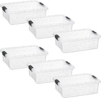 Superio Storage Bins with Lids- 6 Pack, 7.4 Qt Clear Boxes for Organizing, Stackable Plastic Containers- BPA Free, Non-Toxic, Odor Free, Organizer for Home, Office, Dorm