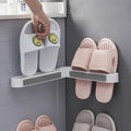 1PCS 53 * 5.5cm Foldable Wall Mounted Above The Door Shoe Organizer Rack Slipper Holder Storage Shelf For Entryway And Household Use(White)