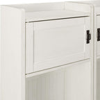Crosley Furniture Fremont 2-Piece Hall Tree Entryway Set with Storage Cabinets and Coat Rack Hooks, Distressed White