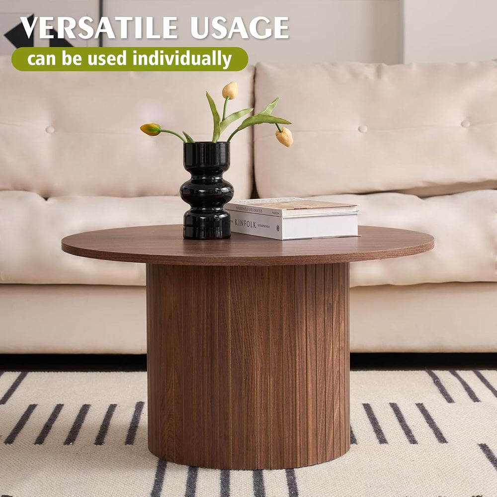 Round Nesting Coffee Table Set of 2 for Small Spaces | Modern style, suitable...