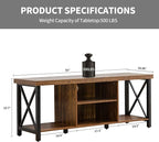 GAZHOME TV Stand for TV up to 55 Inches, TV Cabinet with Open Storage, TV Console Unit with Shelving for Living Room, Entertainment Room, Rustic Brown