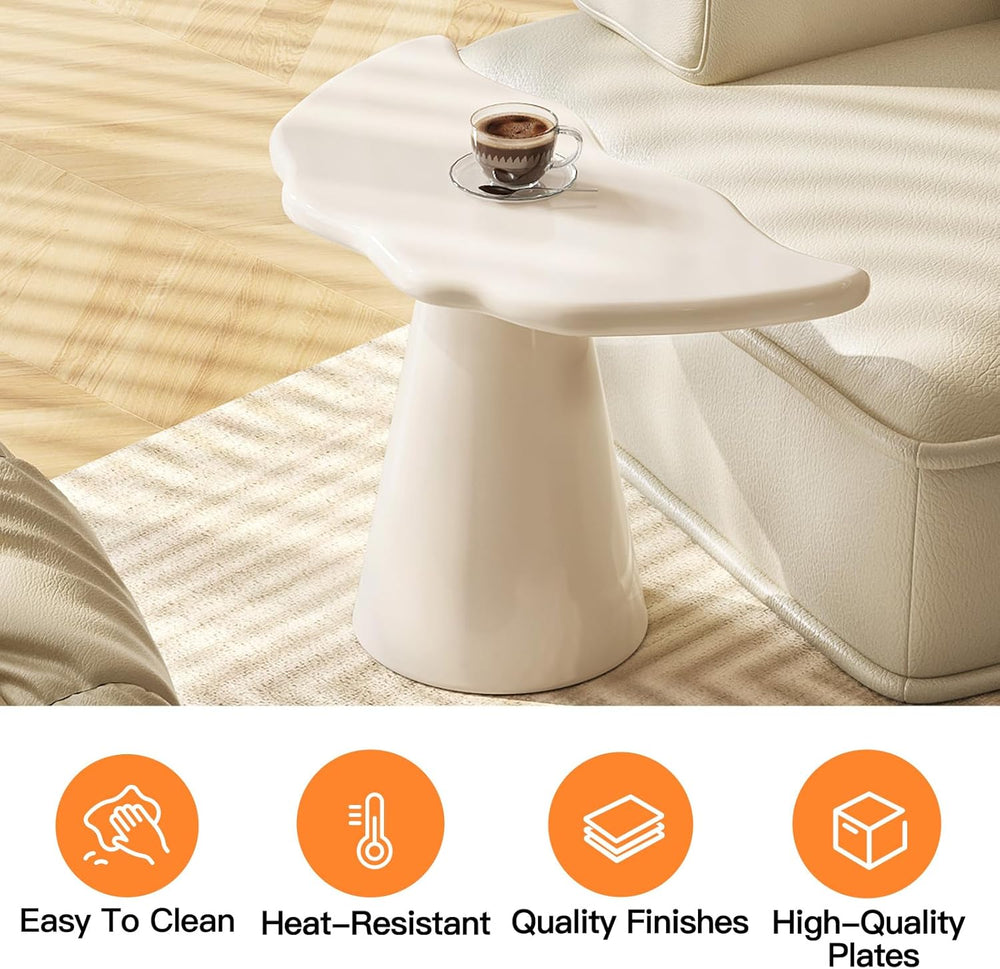 Cloud Shape End Table, Modern Accent Cocktail Table for Small Space Living Ro...