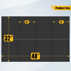 PBHEPJ 8 Pcs Metal Pegboard Panels, Heavy Duty Peg Boards for Garage and Garden Tool Storage, Includes Drywall Anchors and Screws Kits, Black (8 pcs 16in x 12in)