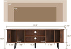 ChooChoo 54" Mid Century Modern TV Stand with Fluted Sliding Doors | Entertainment Center with Hidden Storage and Adjustable Shelf, TV Console for Living Room, Bedroom, Walnut