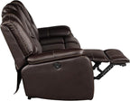 Faux Leather Recliner Sofa Furniture Set for Living Room, Recliner Chair, Manual Loveseat, 3 Seat Recliniing Sofa Couch Set for Meeting Room,Brown