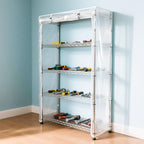 Waterproof Shelf Cover,Durable Dustproof Storage Wire Rack Covers,Outdoor Shelving Covers for Wire Shelves with Zipper 36''x16''x72'',Clear,Cover Only