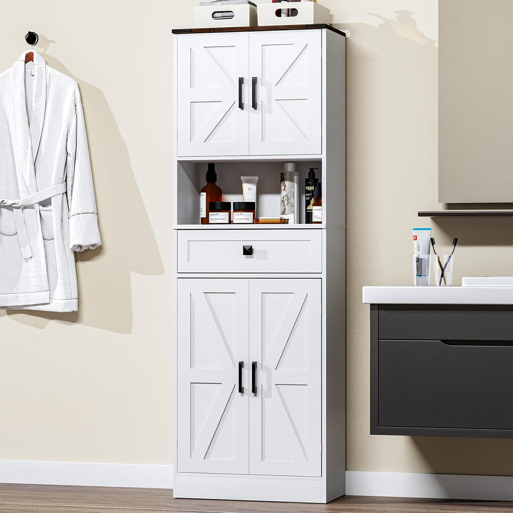 Bigbiglife Farmhouse Kitchen Pantry Cabinet, 67" Tall Kitchen Storage Ca...