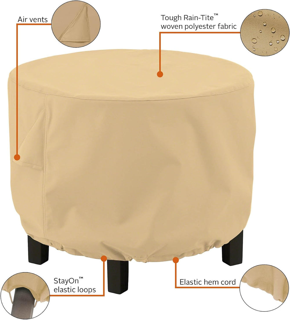 Classic Accessories Terrazzo Water-Resistant 30 Inch Round Ottoman/Coffee Tab...