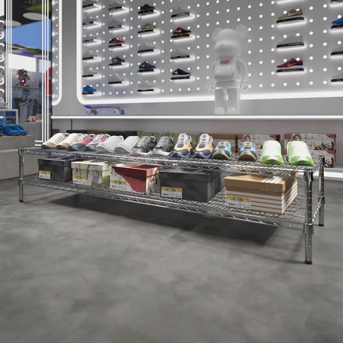 21" Deep x 72" Wide x 14" Height Wire Shelving Kit | 2-Tier | NSF Commercial Storage Rack Unit