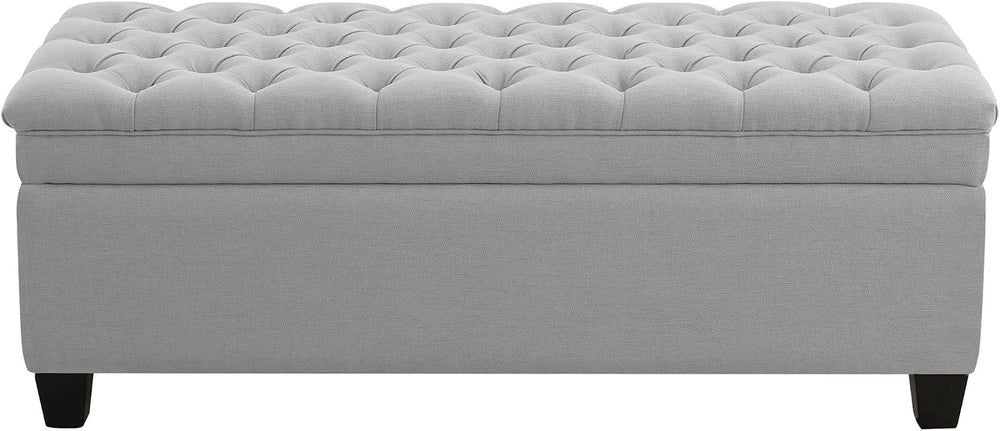 WUTUTUEE 51" Fabric Storage Ottoman Bench, Upholstered Rectangle End of ...