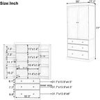 Farmhouse Kitchen Pantry,Extra Large Kitchen Pantry Cabinet, Freestanding Tall Cupboard Storage Cabinet with 3 Adjustable Shelves, 8 Door Shelves, 3 Drawers for Dining Room (Cream)