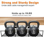 Under Desk Cable Management- 2 Pack Cord Organizer. Metal Wire Cable Management Tray for Office, Studio and Home. Super Sturdy Under Table Cable Management - Black Cable Organizer