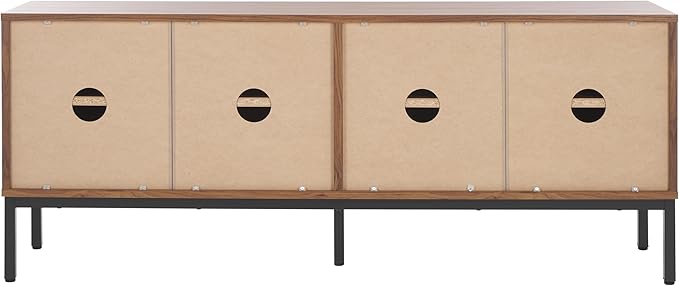 SAFAVIEH Lylia TV Stand for up to 65" Flatscreen – Walnut Brown & Bl...