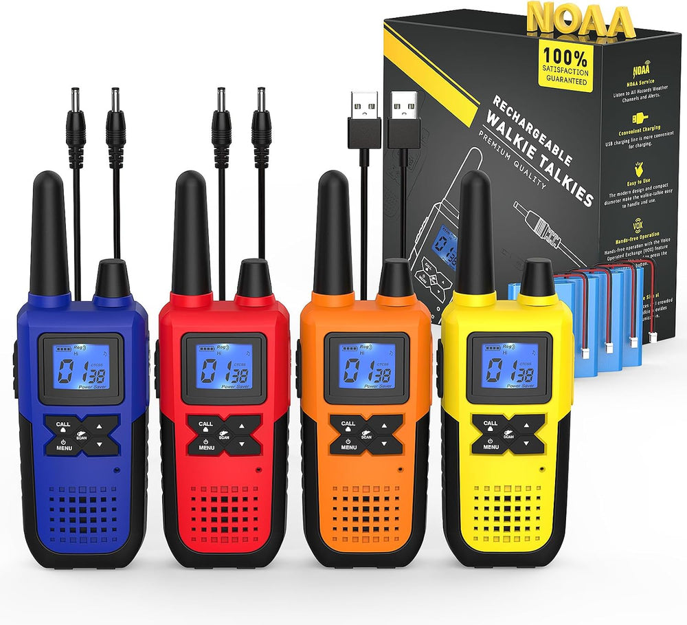 Topsung Walkie Talkies Long Range FRS IVOX NOAA 1800mAh ‌LiPo HD Loud Sound