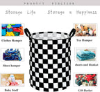 Racing Flag Kids Laundry Gift Basket Storage Hamper, Clothes Storage Organizer Bins, Shelf Basket with Handles for Room Decor