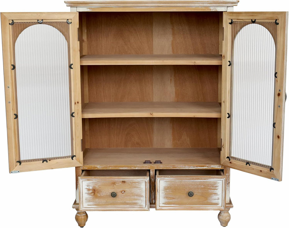 LKTART Solid Wood Storage Cabinet, Kitchen Sideboard Buffet Pantry Cabinet wi...