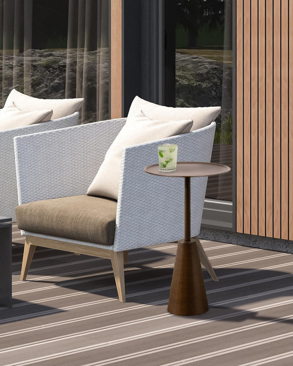 Kate and Laurel Sitara Modern Metal Circle Side Table, 14 x 14 x 24, Antique ...
