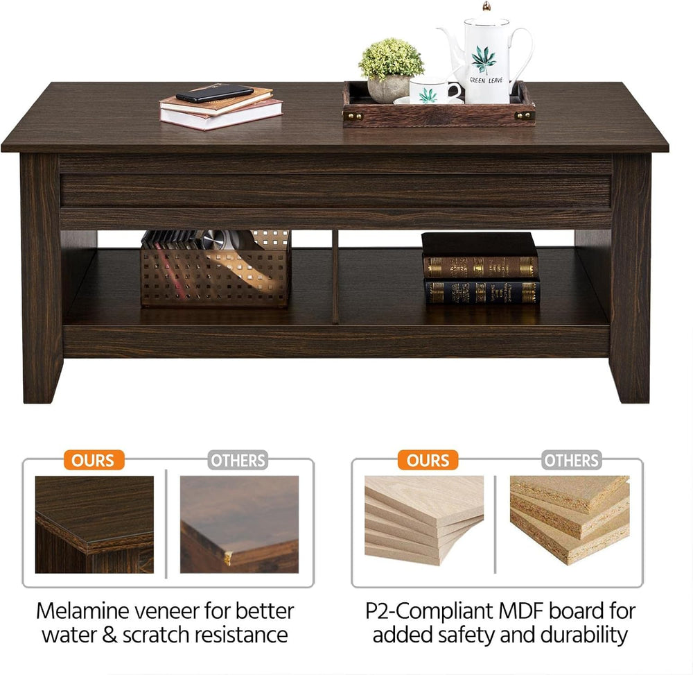 Yaheetech Modern Living Room Furniture Set, 47.5in Lift Top Coffee Table w/St...