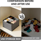 3 Pcs Dresser Drawer Organizers, Collapsible Sock and Underwear Drawer Organizer for Clothes Underwear Socks Clothing Bra Storage Basket Bins(1 Large, 2 Small)(Grey)