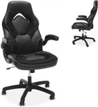 RESPAWN 3085 Ergonomic Gaming Chair for Adults, High Back Office Chair with Headrest and Flip Up Arms, Leather Racing Style Gaming Seat with Lumbar Support, Video Game Computer Desk Seat - Black