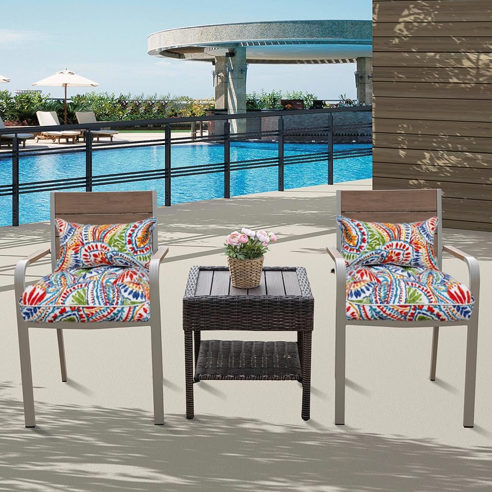 JMGBird Outside Chair Cushions Waterproof Patio Seat Cushions with Ties