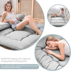 MAXYOYO Japanese Floor Mattress Futon Mattress, 4" Thicken Tatami Mat Sleeping Pad Foldable Roll Up Mat Boys Girls Dormitory Pad Kids Floor Lounger Pillow Bed, Charcoal Grey, Queen Size
