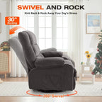 MAHOMICO Manual Recliner Chair with 2 Cup Holders,4 Pockets,Reclining Sofa for Living Room,Bedroom,22.4" W
